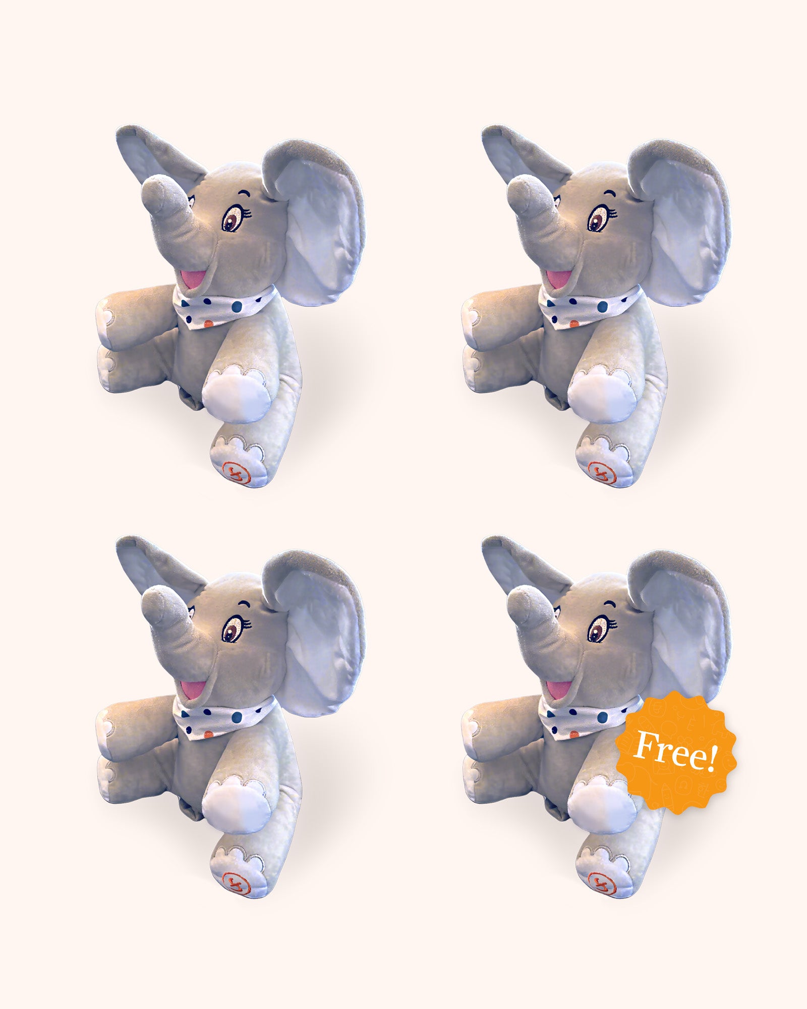 Four Dikku™ Gujarati-speaking Elephants Buy 3, Get 1 FREE