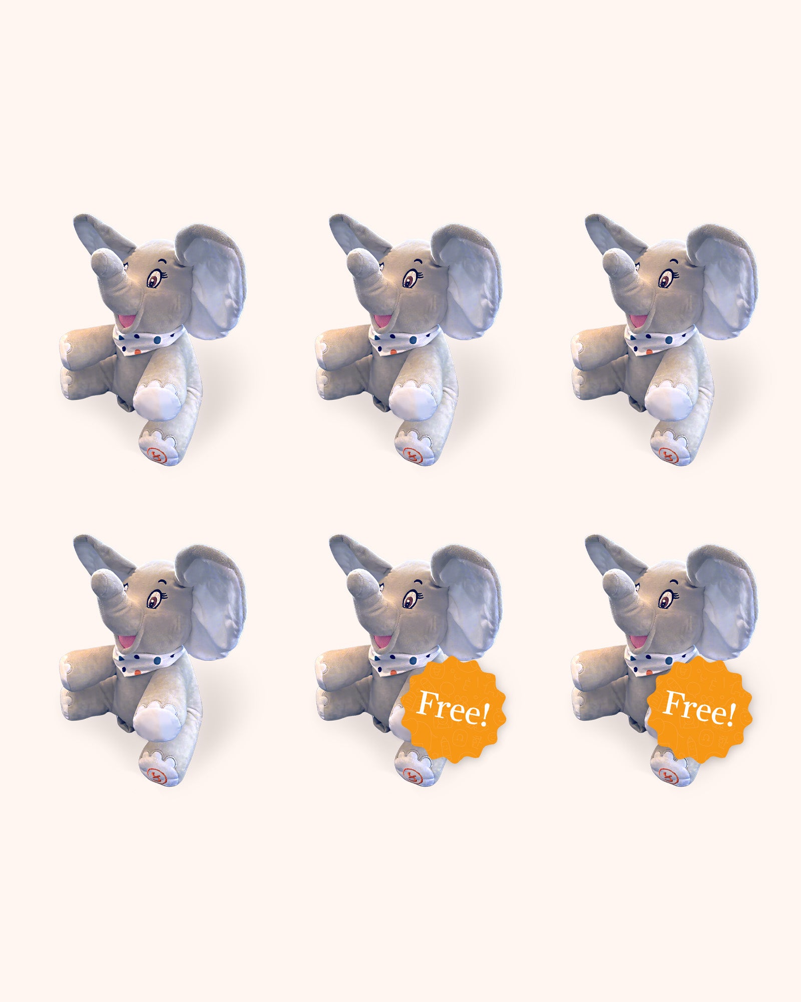 Six Dikku™ Gujarati-speaking Elephants Buy 4, Get 2 FREE