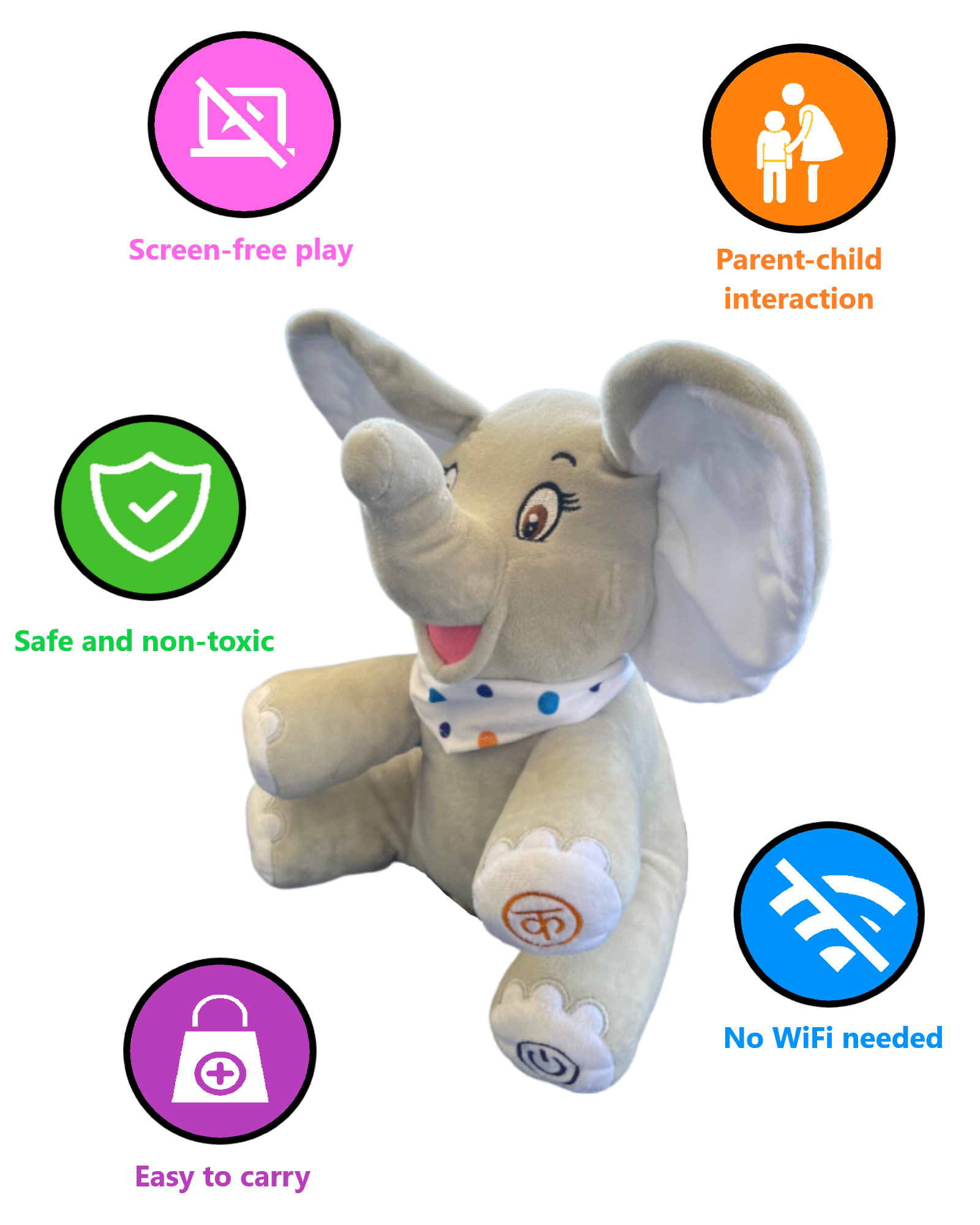 Talking elephant plush toy with music shop