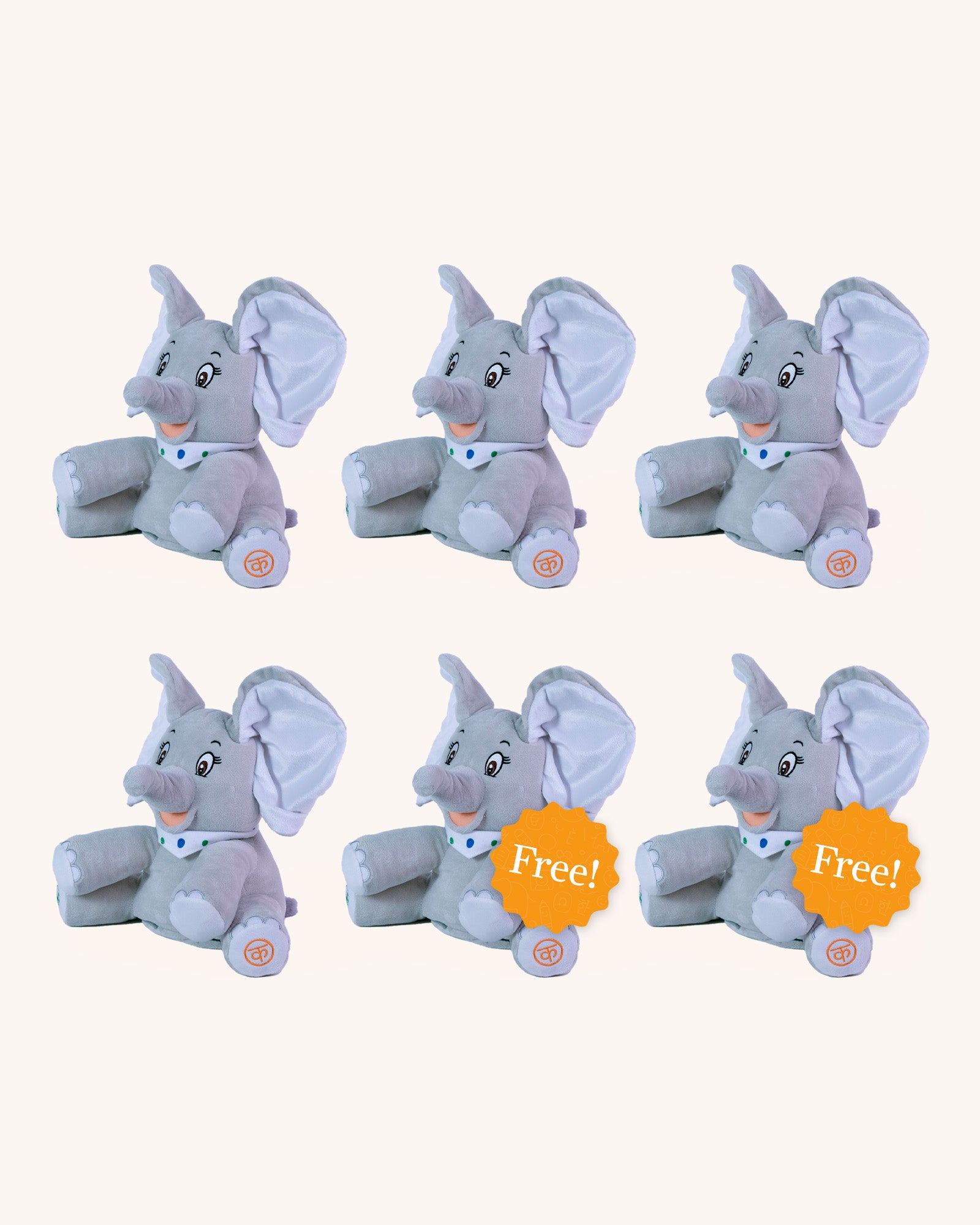 Six Guddu™ Hindi-speaking Elephants Buy 4, Get 2 FREE